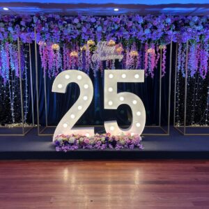 Number light "2" and "5" for a 25th anniversary