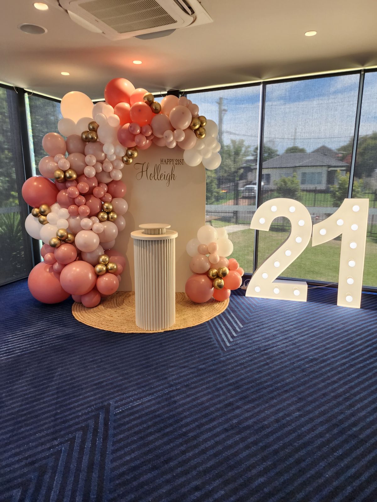 Light Up "21" numbers with warm globes