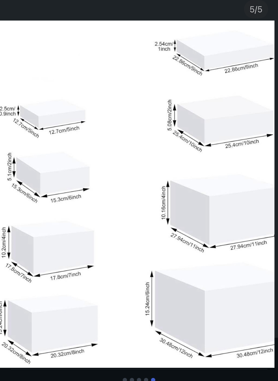 White buffet risers sizes